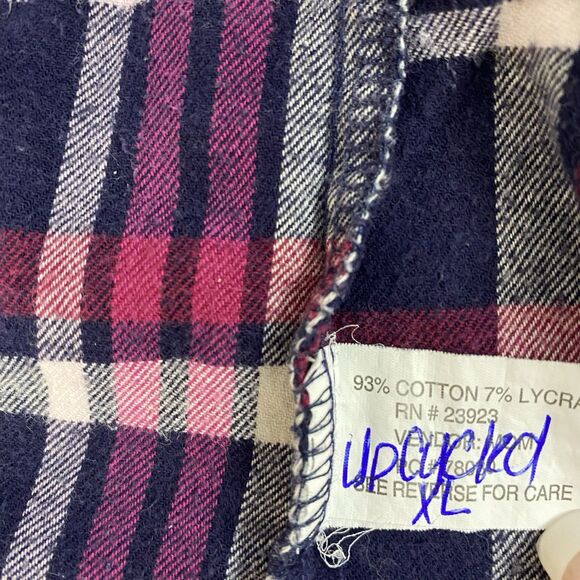 Upcycled Flannel Shirt Shacket Womens XL Fair Scones Grunge Patchwork Folk Art - Picture 14 of 16